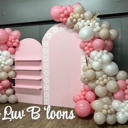 Baby Girl Baptism Balloon Deco