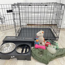 Dog Cage + Dog Supplies Toys