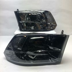 LA Zona Auto Parts 2009 to 2017 Dodge Headlights Smoked Luces Micas Calaveras Faros Ahumados
