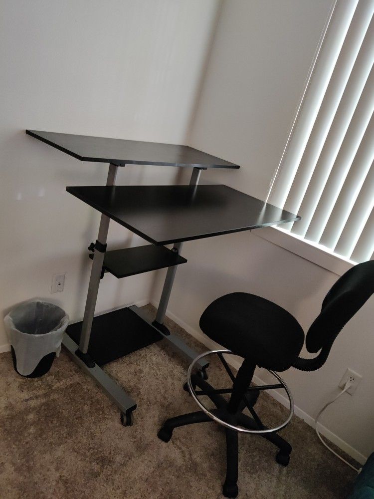 Adjustable Standing Desk And Task Chair