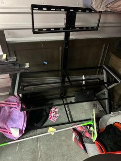 Tv stand with 3 glass shelves