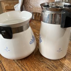 BRAND NEW!!! Never Been Used,, Vintage Corning Ware (corn flower) Coffe Pot & Coffee Or Tea Pot