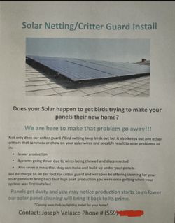 Bird Netting/ Critter Guard Install