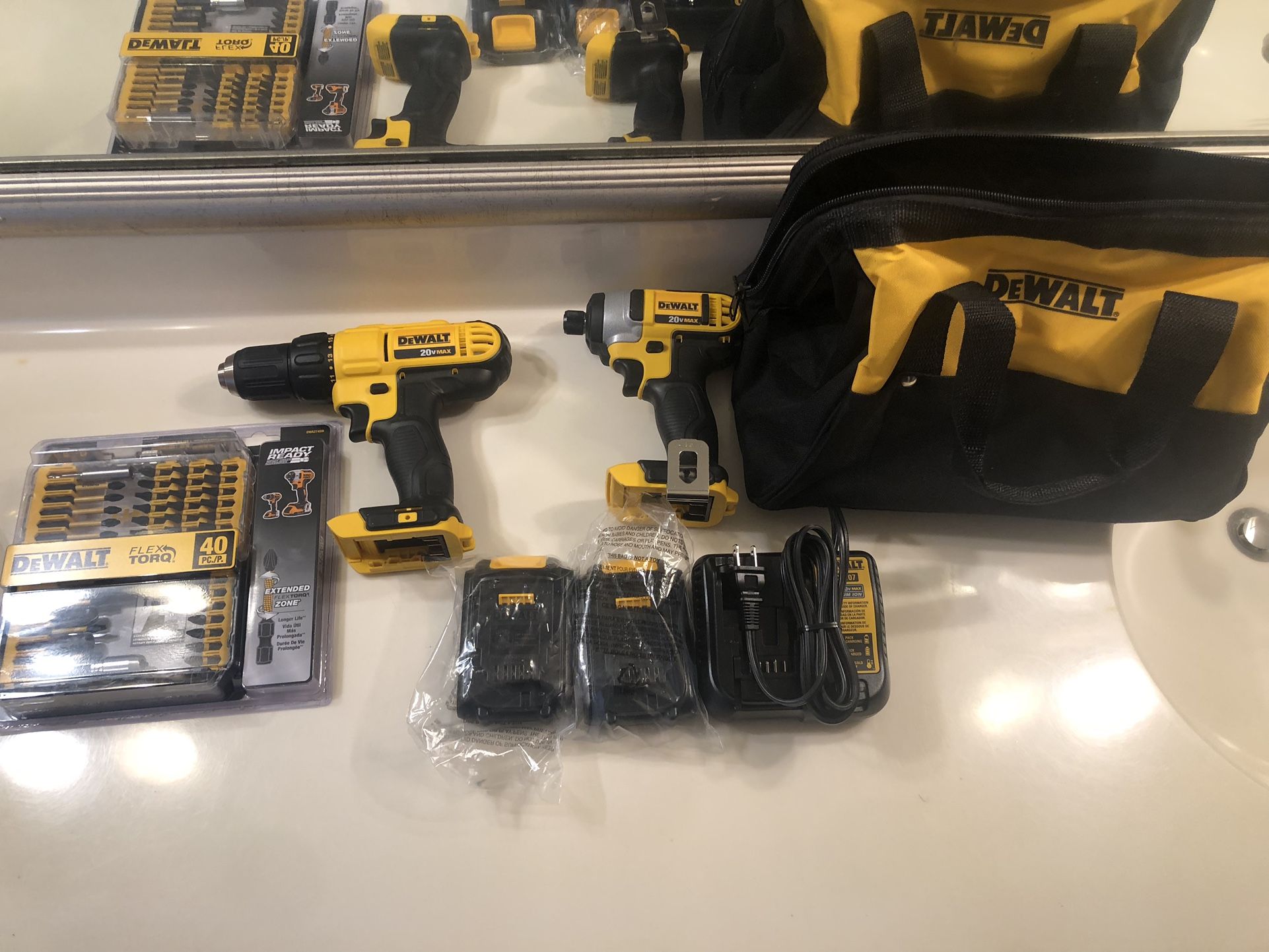 DEWALT Impact and Drill Set w/ 40 Piece Bit Set