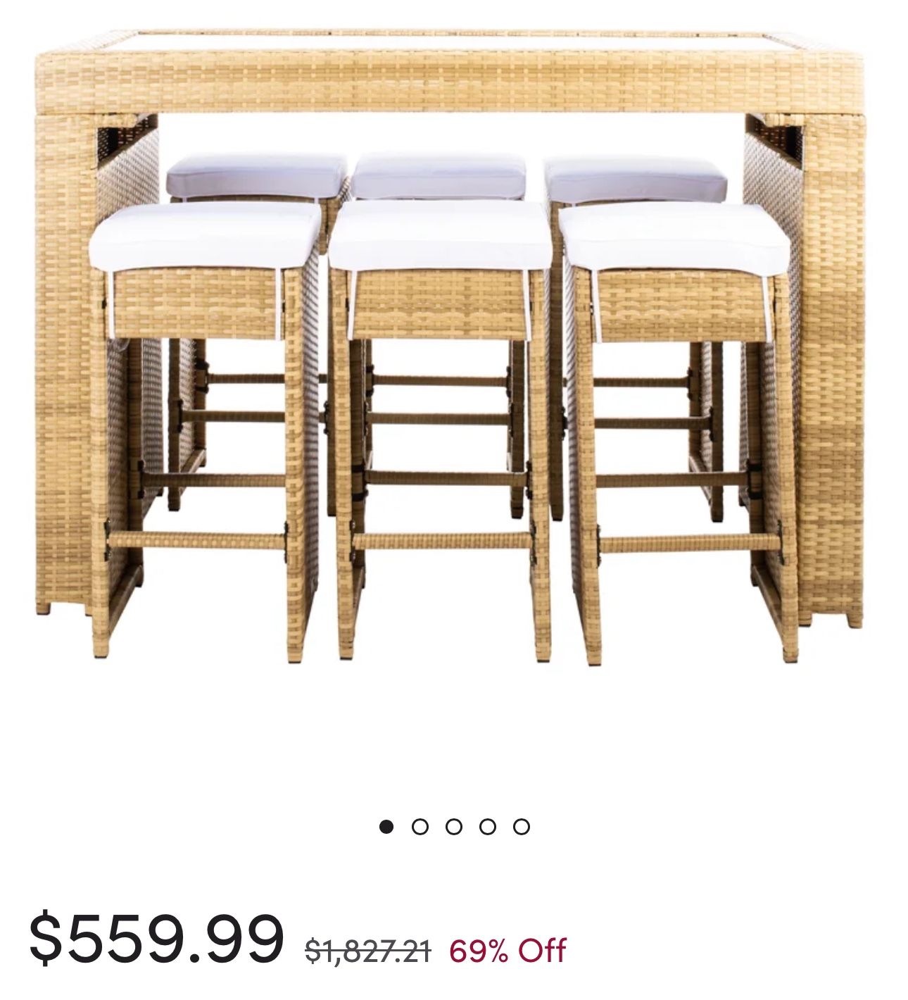 6 Person outdoor Safavieh Bar height patio set
