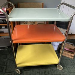 Mid Century Modern Colorful Serving Cart