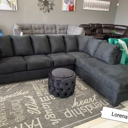 Ashley Darcy Black L Sectional 🖤 only $39 down! No Credit Needed! Fastest delivery process delivery 🚚🏡🛋️