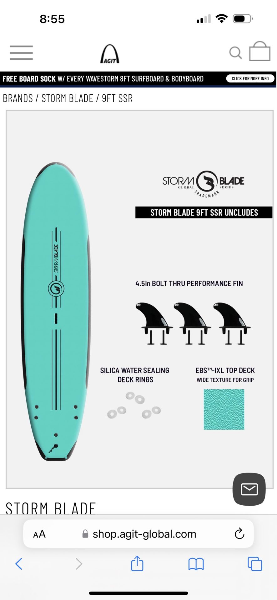 Storm blade 2024 surfboard 9ft