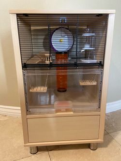 2 Story Hamster or Gerbil Cage / House / Cabinet with Storage and accessories by Omlet QUTE