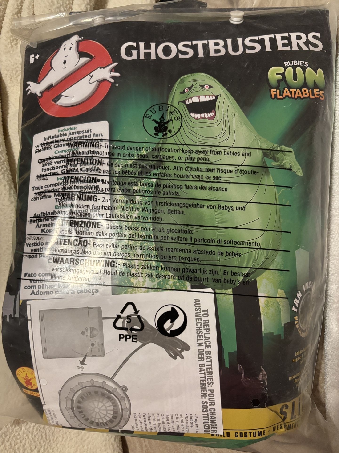 Adult Ghost Buster Jumper And Slimer Inflatable Costume