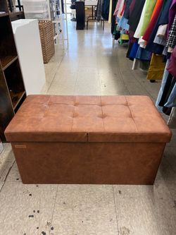 SONGMICS 30" Storage Ottoman Bench w/ Flipping Lid - Brown