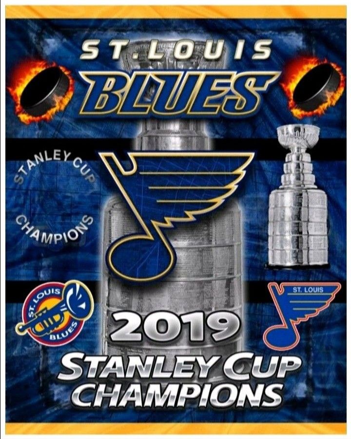 Brand New!💯 St.Louis Blues (2019) Professional Hockey🏒💨🥶Championship Self-Created Color Art Ultra Premium Glossy 8.5x11 Wall/Locker Poster!🌟