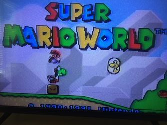 Nintendo SNES w/ Super Mario World Game Cartridge + all connections