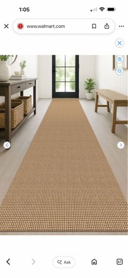 iOhouze Runners Rugs 2.6x14 ft Washable Boho Hallway Runner Rugs with Rubber Backing Natural Kitchen Runners Cotton Entryway Runner Rugs Floor Runners