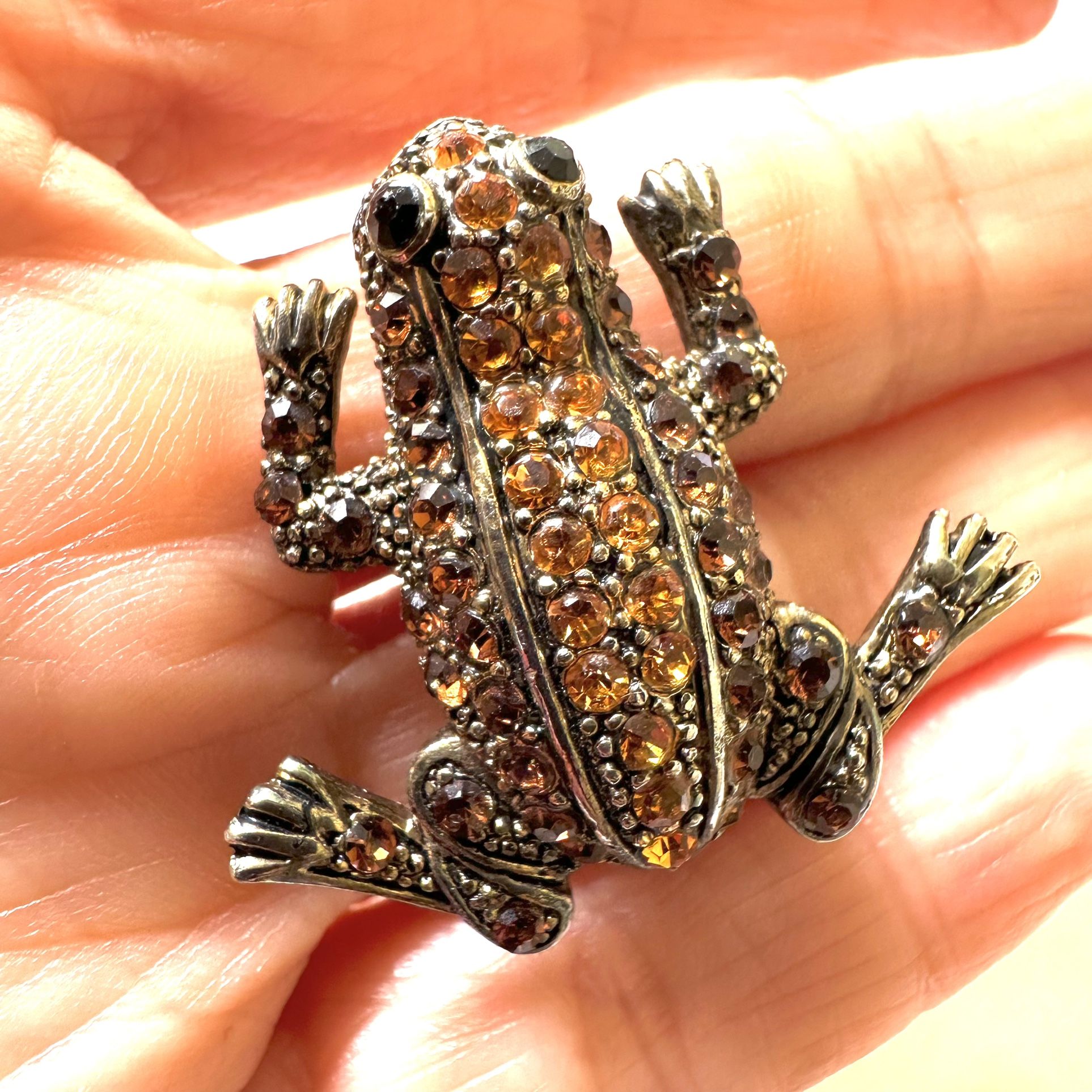 Frog Rhinestone Brooch