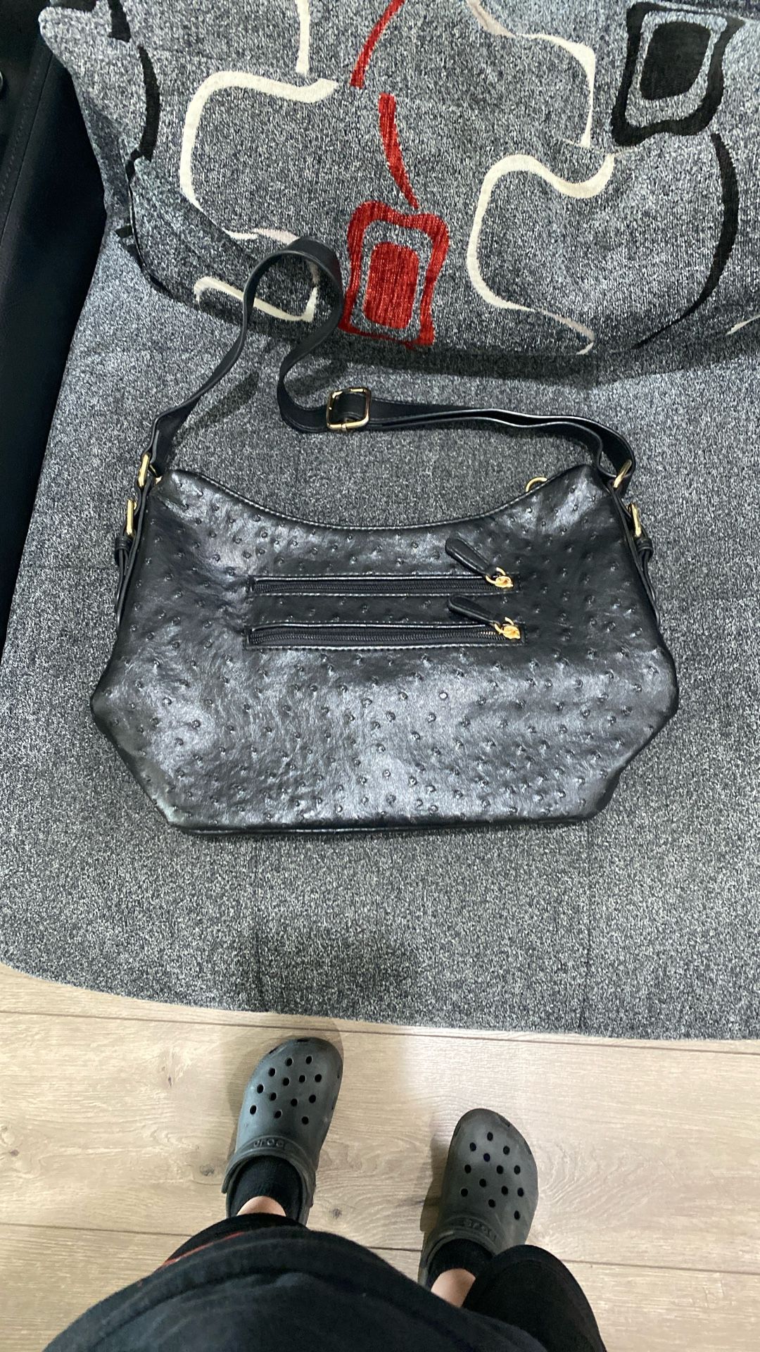 Giani Bernini Ostrich Embossed Faux Leather Handbag