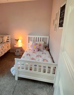 Twin bed frame with mattress