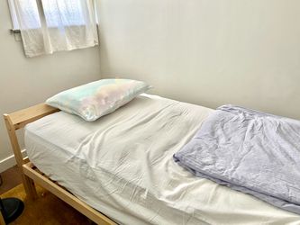 Beautyrest Twin Mattress and Wooden Bedframe