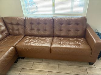 Leather sectional couch