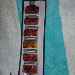 Amber Silver Bracelet