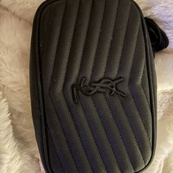  Authentic Used YSL bag Black Mono Grain