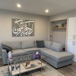 Light Blue L-sectional Couch 