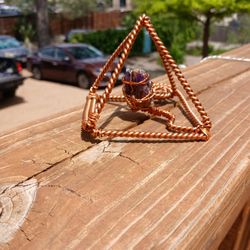 HAND WRAPPED COPPER ORGONE PYRAMID 