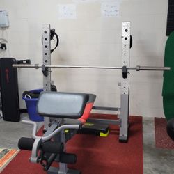 Weight Bench And 45LB Bar 