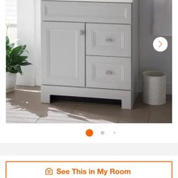 Sedgewood 30.5 in. W x 18.75 in. D x 34.375 in. H Single Sink Bath Vanity in Dove Gray with Arctic Solid Surface Top