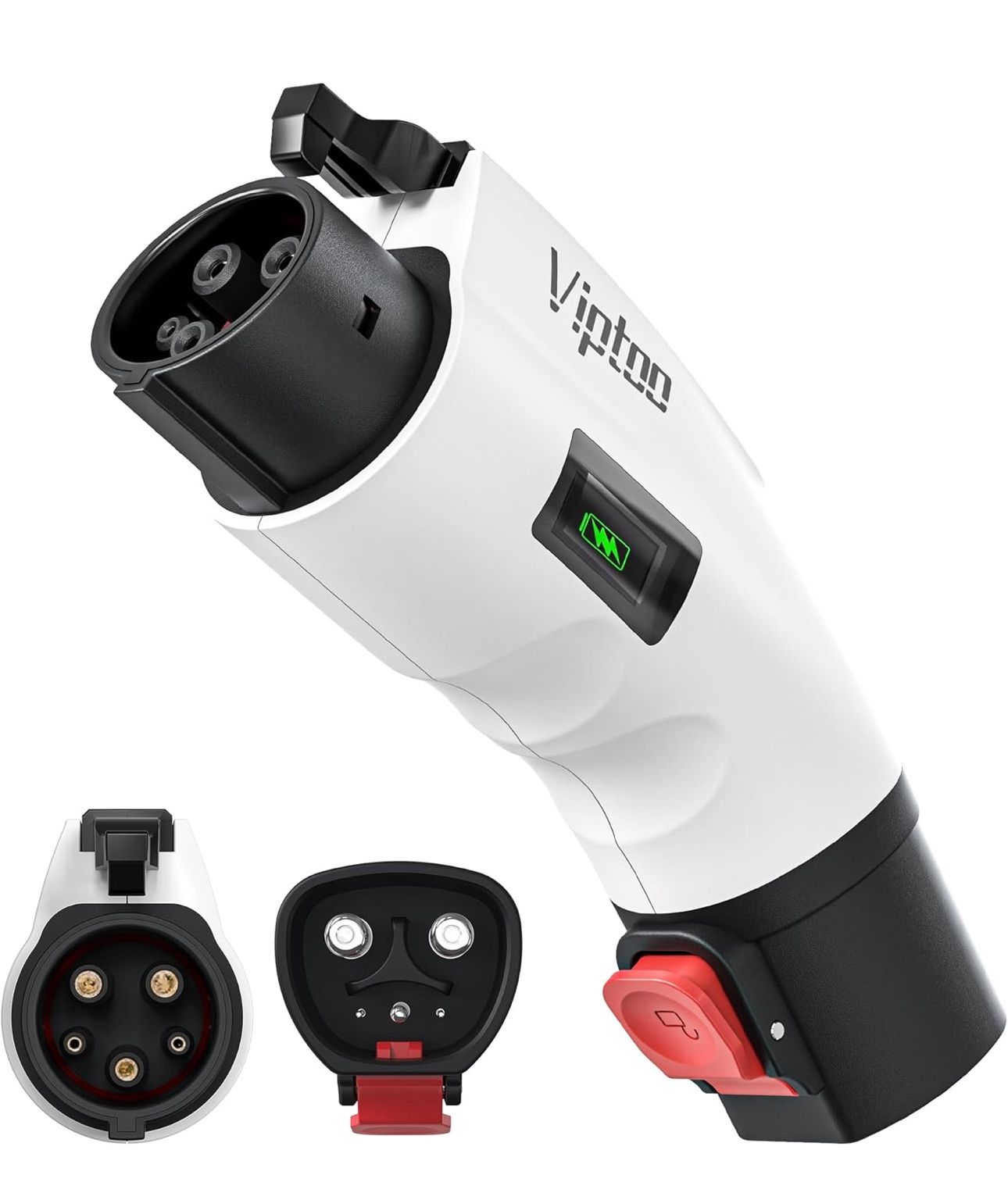for Tesla to J1772 Adapter w/ Screen Display, 60Amp 250V Converter (White)