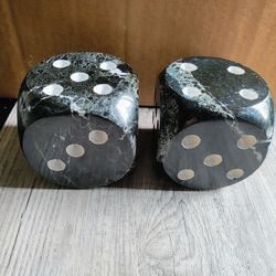3.25" Mid Century Modern Carved Marble Dice