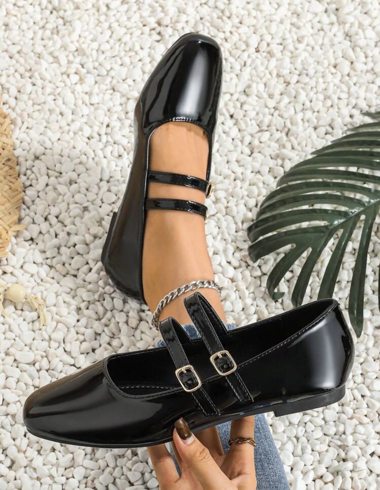 Slip-On Buckle Flat Shoes
