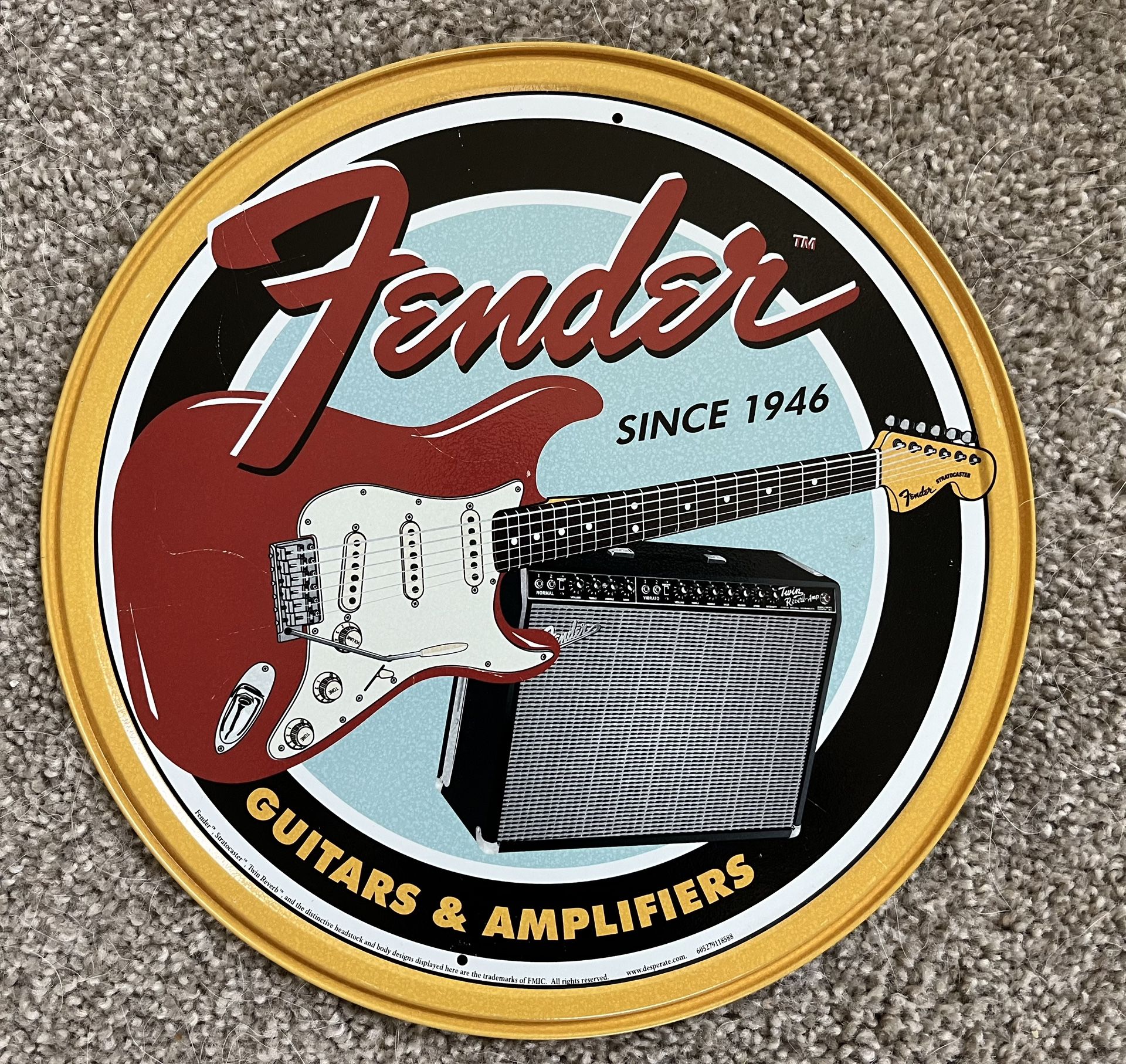 Fender aluminum placard