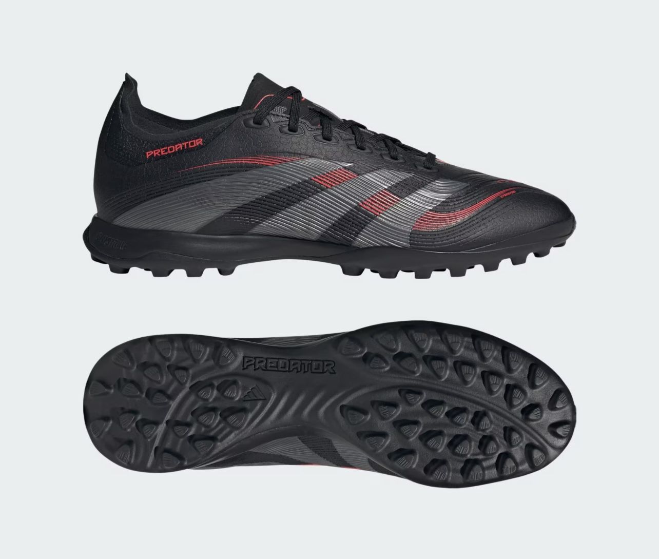 Adidas Predator League TF Black Red Turf Soccer Cleats ID3768 Men's Size10.5