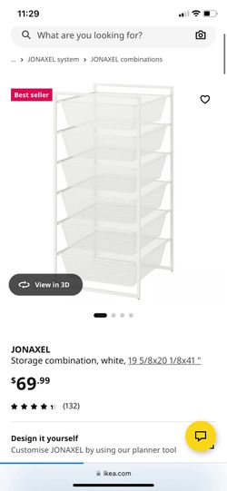 IKEA JONAXEL Storage combination, white, 19 5/8x20 1/8×41 "