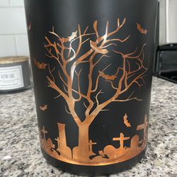 Large Halloween Black And Rose Gold Candle Holder