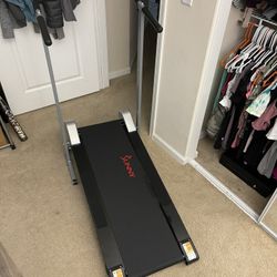 Sunny Health & Fitness SF-T1407M Manual Walking Treadmill with LCD Display, Compact Folding, Portability Wheels and 220 LB Max Weight