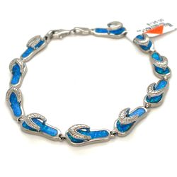 925 Silver Cz Sandal 8” Bracelet 14.60g 166772