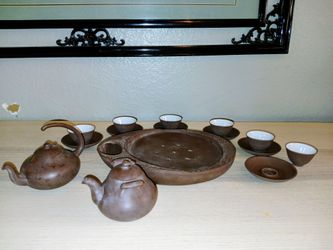 Clay Rectangular Asian Boat Tea Set