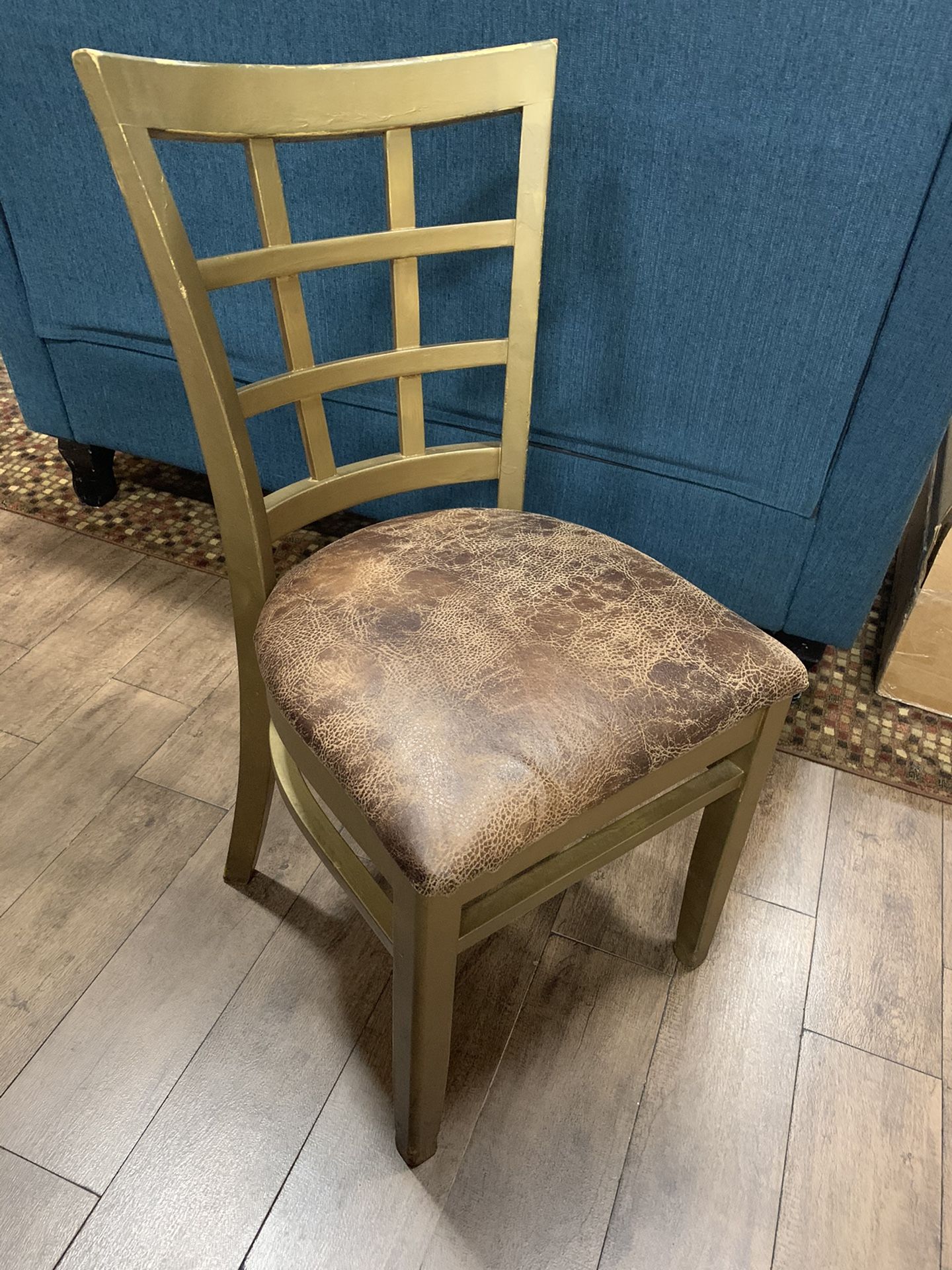 Wooden Style Chair with Cushioned Seat