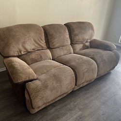 Fancy Recliner Brown Couch New