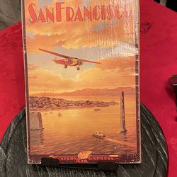 VINTAGE SMALL HAND PAINTED ON BURLAP