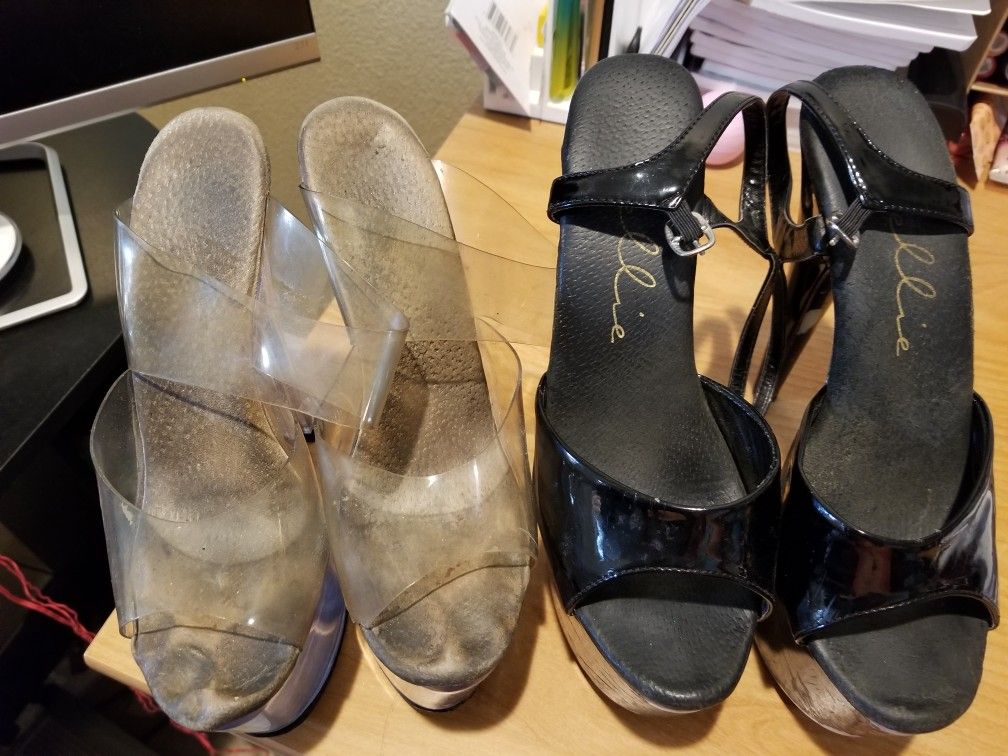 Stripper heels - 2 pairs - well worn