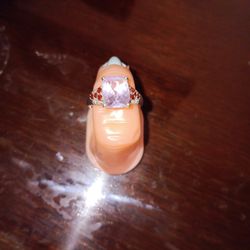 Pink Sapphire And Garnet Ring 