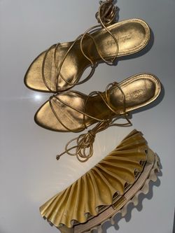 Cult Gaia sandals and bag combo