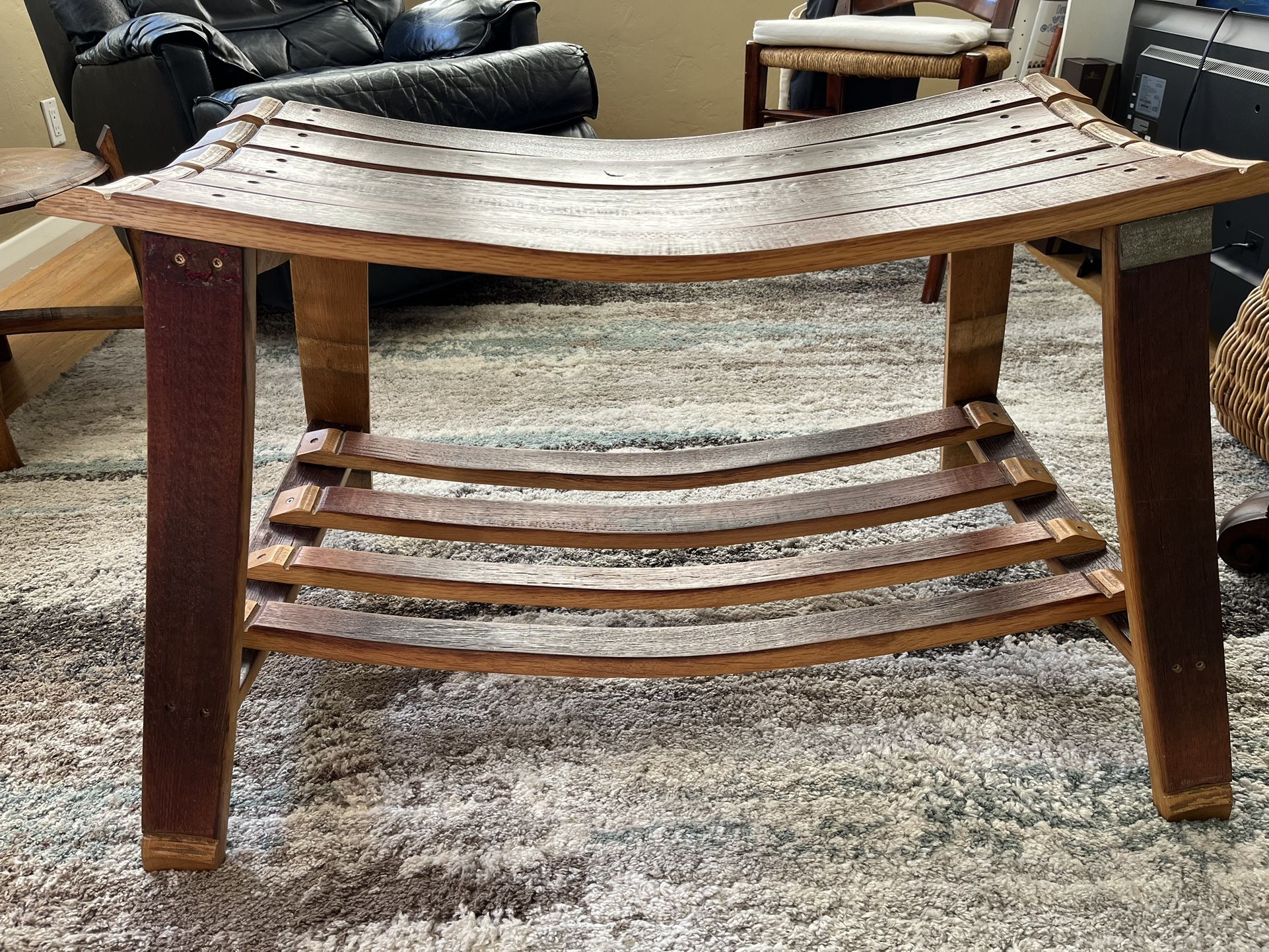 Wine barrel stave Bench Seat