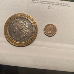 Centavo Céntimo  Norteamericano Cabeza De  Indio 1863 Y Un Dolar  Morgan  1878