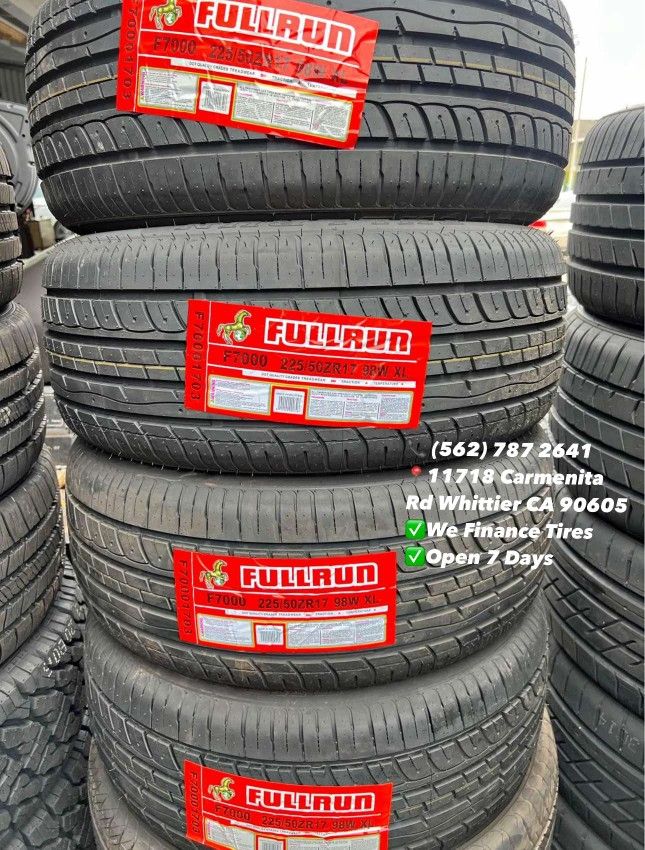 225/50/17 Fullrun New Set of Tires Installed and Balanced Set de Llantas Nuevas Instaladas y Balanceadas