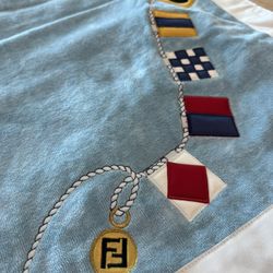 NWT Fendi Casa Plush Nautical Blue Beach Towel 