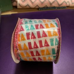 Fa la la wire ribbon - 2.5” x 80”